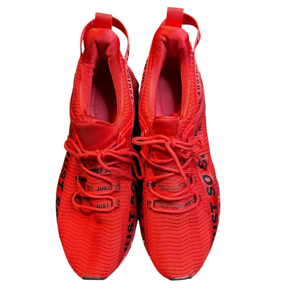 Just So So Shoes Mens Size 12 Red‎ Mesh Athletic Running Sneakers Low Top Casual